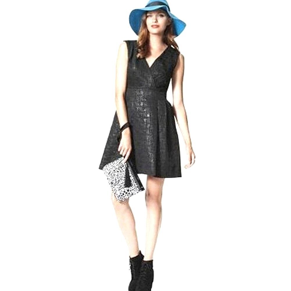 Kirina Zabete for Target Black Leather Look Sleeveless Fit & Flare Mini Dress 4